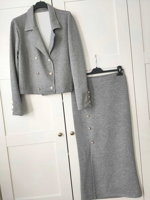 Super  garsonka marynarka i spódnica wiskoza 38 40 M L