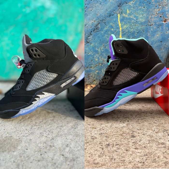 Мужские кроссовки Nike Air Jordan 5 Retro Black Blue Purple