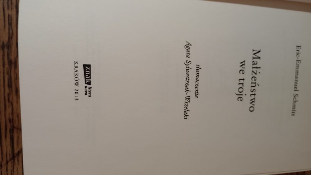 Małżeństwo we troje. Eric-Emmanuel Schmitt