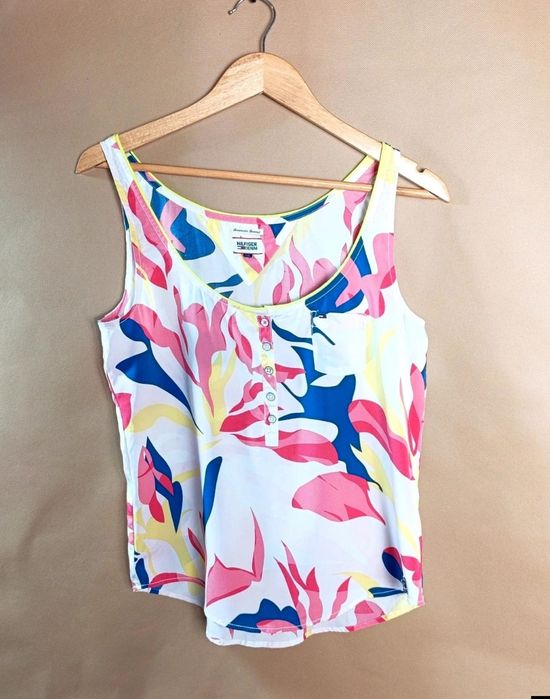 Tommy Hilfiger Bluzka Damska Kolorowa Kwiatowy Różowy Niebieski Żółty