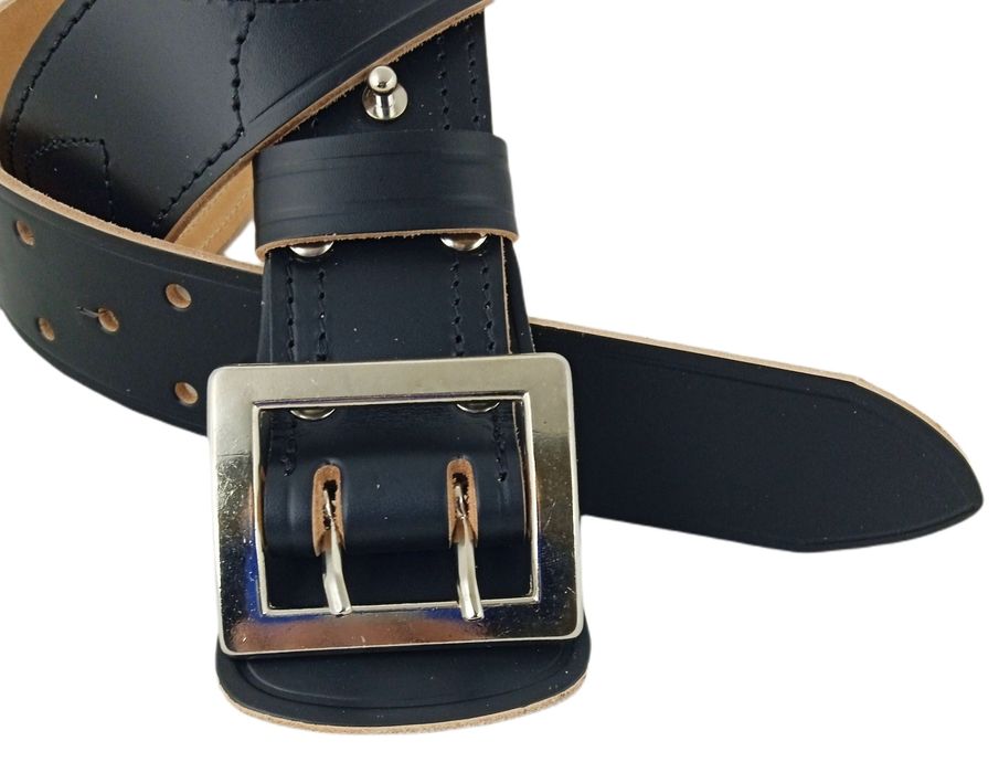 Zestaw 2szt Pasów Skórzanych Oficerskich Czarnych 125cm outlet