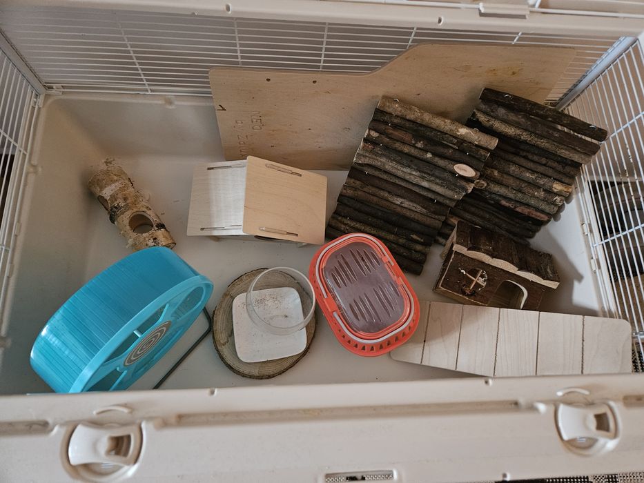 Klatka chomik, królik duża plus akcesoria BDB