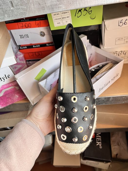 ЛІКВІДАЦІЯ СКЛАДУ! Жіночі чорні еспадрильї мокасини сліпони з екошкіри