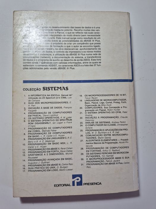 Book "Programming in dBase III Plus" by Carlos Reis64740049430915122