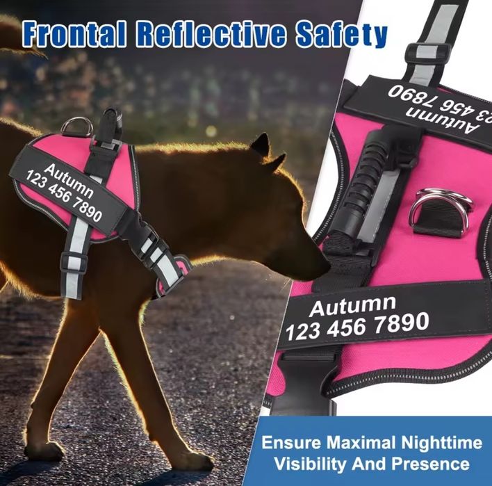 Шлейка водилка для поисковых собак с ручкой для удержания роз. S, M, L