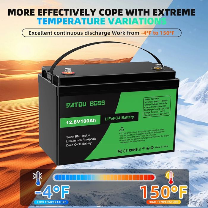 Акумулятор DATOU BOSS LiFePO4 12.8V 12V/100AH 1280Wh