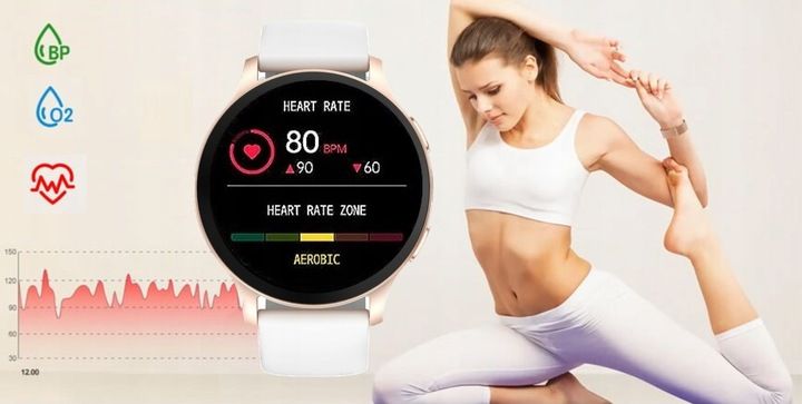 Smartwatch Elegancki Zegarek Damski Rozmowy Sport Aplikacja Polskie Me