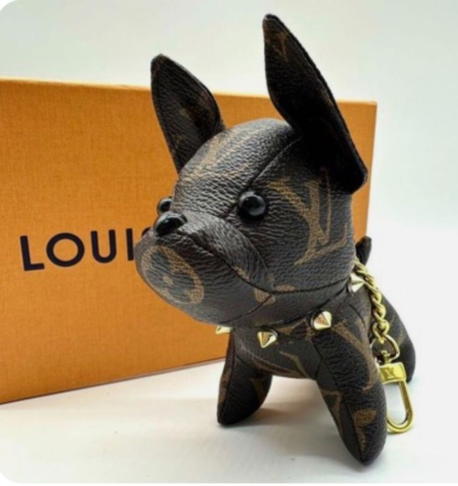 Breloczek bullgog louis vuitton brązowy