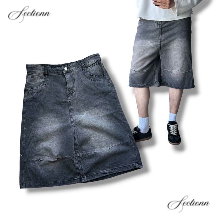 Washed Jaded London Gray type Baggy Shorts Racer Balenci Широкі Оверсайз Джинсові Сірі Шорти Sk8 Y2k Archive Архив Реп Опиум Opium Skater