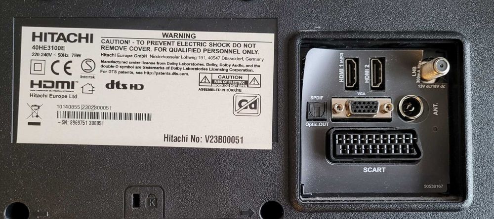 Telewizor Hitachi 40HE3100E 40" LED Full HD 60Hz DVB-T2