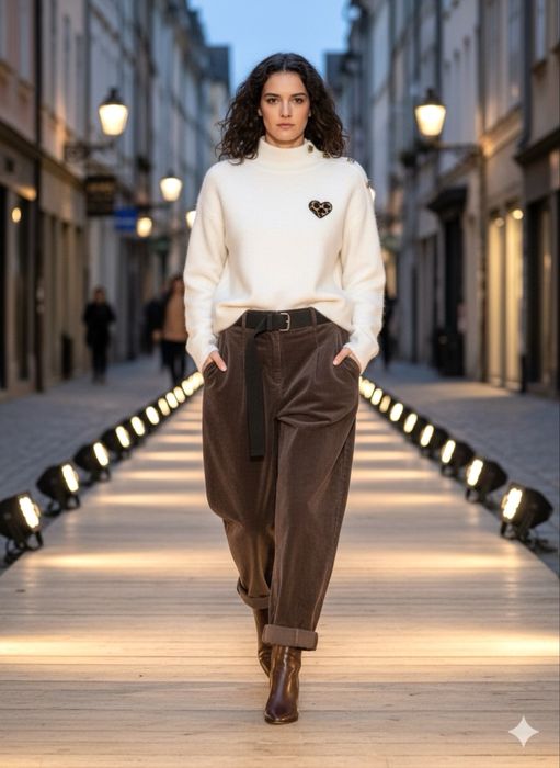 Брюки тёплые, вельветовые, , Италия, 42- 52