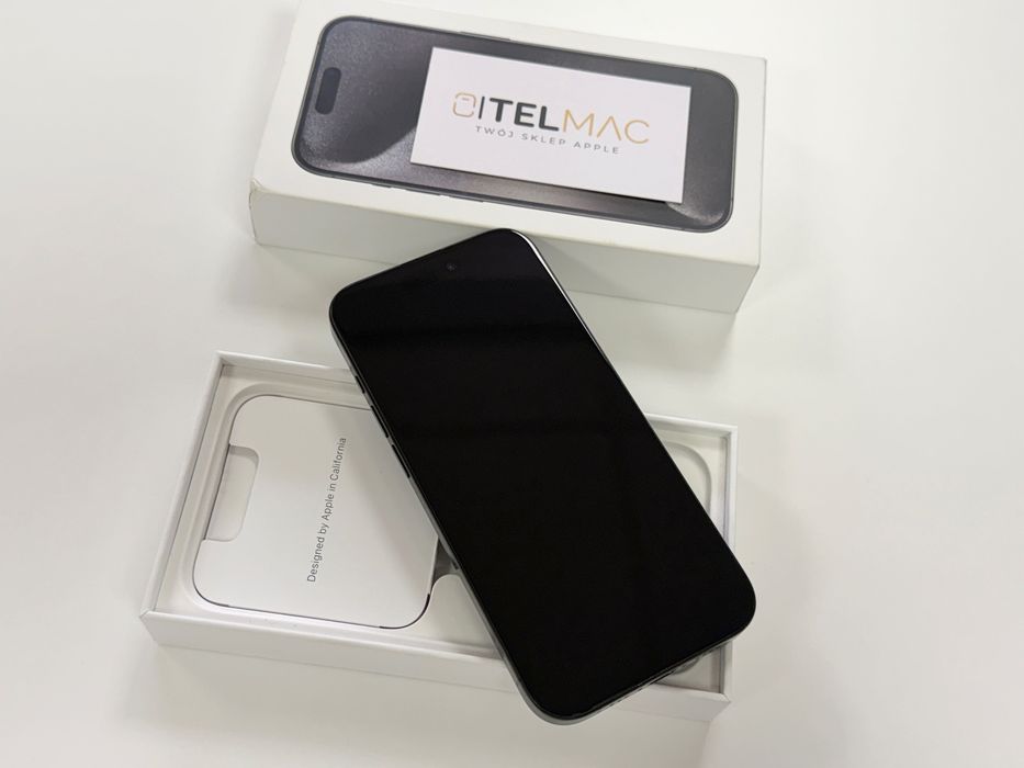 Apple iPhone 15 Pro 128GB 5G Black • SUPER STAN • GW • Raty 0%