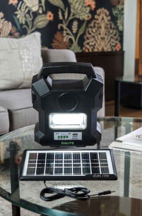 Ліхтар ручний сонячна батарея bluetooth fm 4 лампи