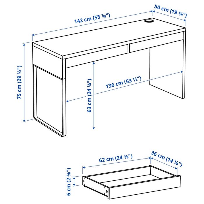 Ikea biurko Micke duże  bdb duże