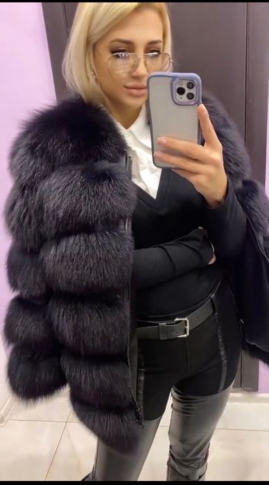 Шубка натуральный финский песец , песцовая шуба белая