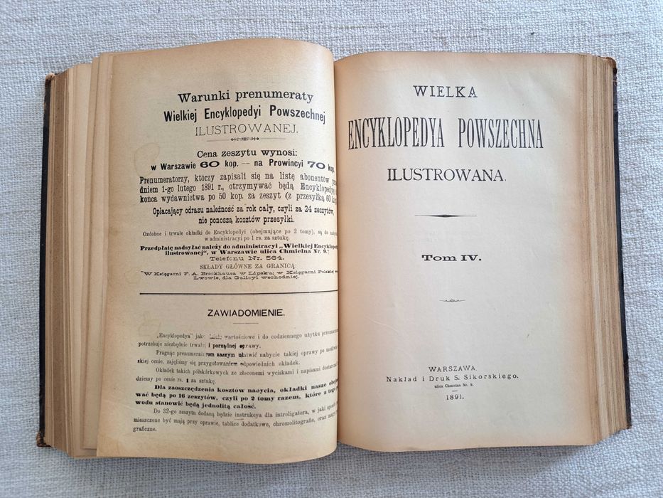 1890 rok. Wielka Encyklopedya Powszechna Ilustrowana. Tom III-IV