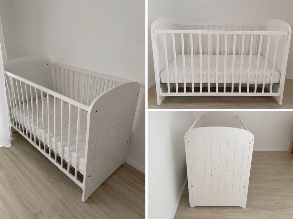 Cama de Bebé Branca com Colchão – Como Nova