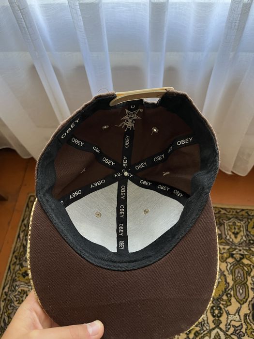OBEY Big Logo Snapback Hat — Snake Skin Brim