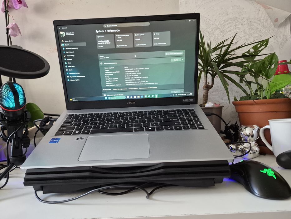 3-miesięczny Acer Core i5-1334U / 8GB / 512GB SSD / Na Gwarancji / Jak Nowy
