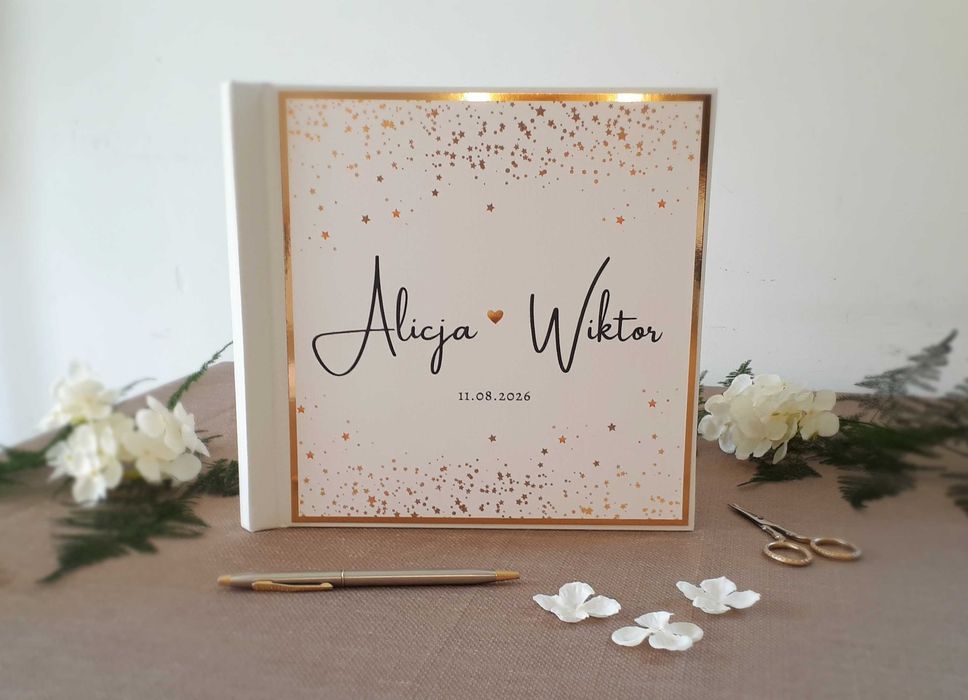 Nowoczesne Zaproszenie Ślubne Oryginalne GOLD