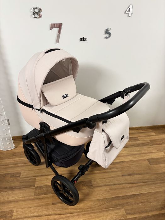 Wózek Adamex 3w1 Pudrowy róż+fotelik Avionaut