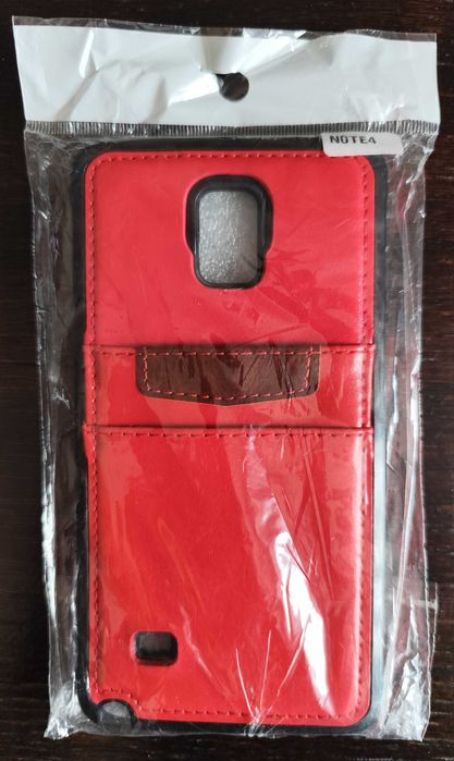 Etui plecki do Samsung Galaxy Note 4, skórzane, kieszonki na karty [NOWE]