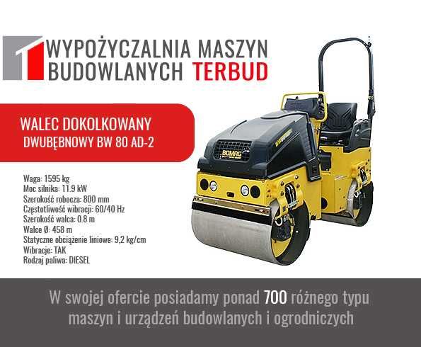 Walec wibracyjny dwubębnowy, okolkowany, walce do trawy.