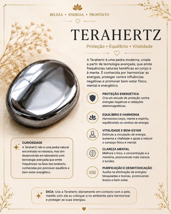 Pulseira de pedras naturais- Terahertz