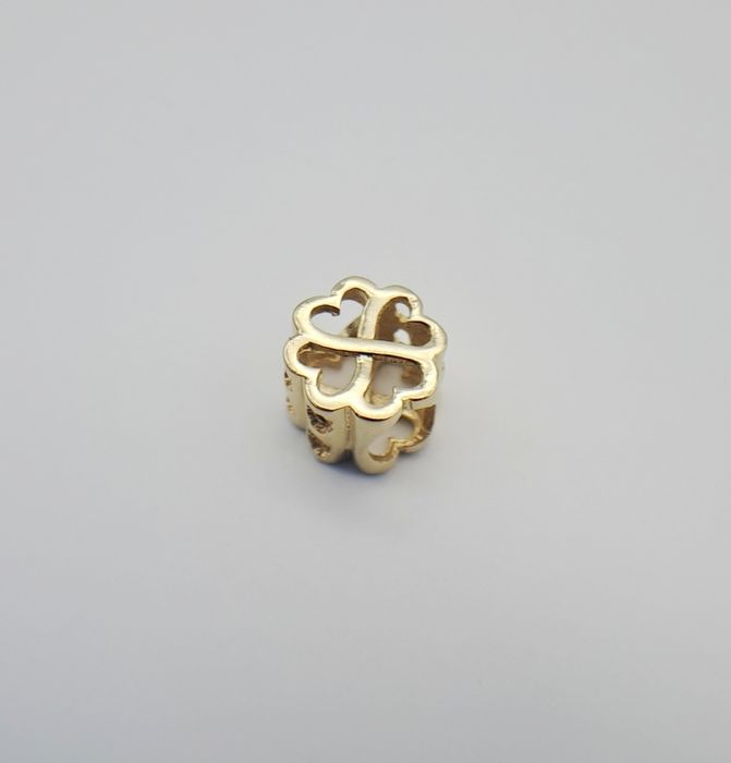 Złoty charms / bransoletka modułowa / koniczynka/ złoto 585 / 14K