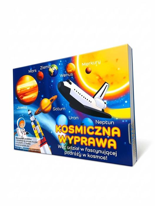 D009 Kreatywne Zabawy Książka Dla Dzieci Gra Planszowa Kosmiczna Wyprawa Naklejki Zadania Kalendarz Edukacyjna Przygoda Kosmos Układ Słoneczny Zestaw