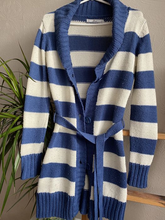 House S sweter w paski wiązany jesienny