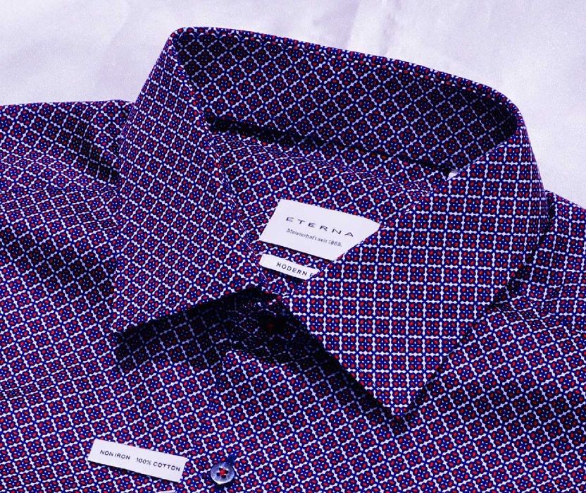 Eterna koszula M 39 Slim non iron bawełna satynowa Sicilian tiles Cena Producenta: 690 PLN