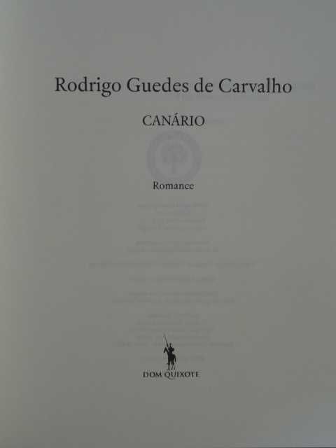 Canário de Rodrigo Guedes de Carvalho - 1ª Edição