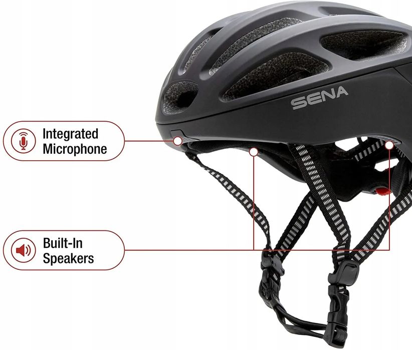 Kask z głośnikami Sena R1 ROAD interkom r. 55-59 M Bluetooth zestaw audio hulajnoga rowerowy sportowy rower