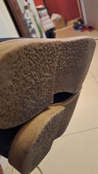 H&M buty półbuty sztyblety męskie nubuk zamsz granat 44