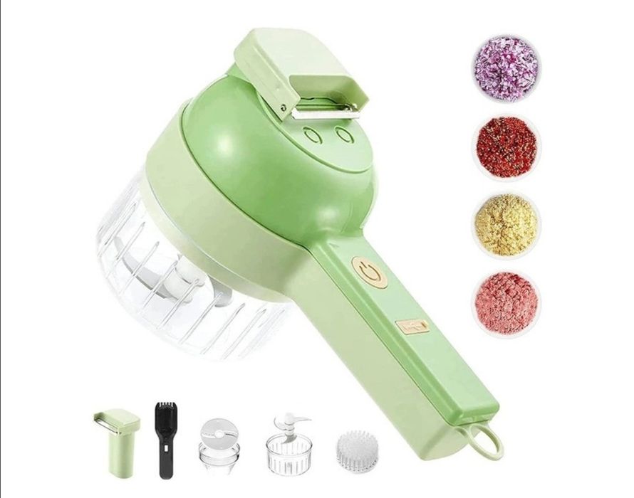 Бездротовий  ручний кухонний комбайн 4в1 подрібнювач для овочів