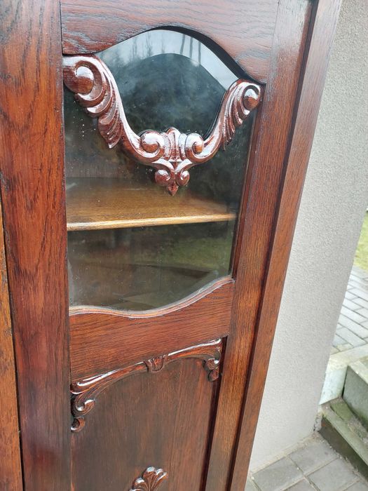 Stary słupek szafka biblioteka bieliźniarka dąb ciemny E032