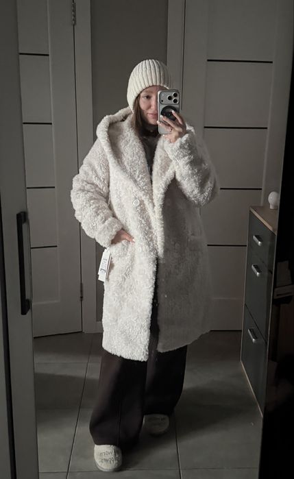 Шуба пальто, натуральна овчина + альпака