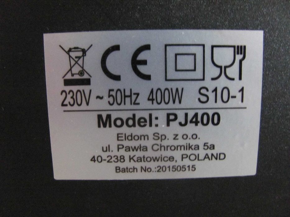 Wyciskarka wolnoobrotowa Perfect Juicer PJ400 Eldom