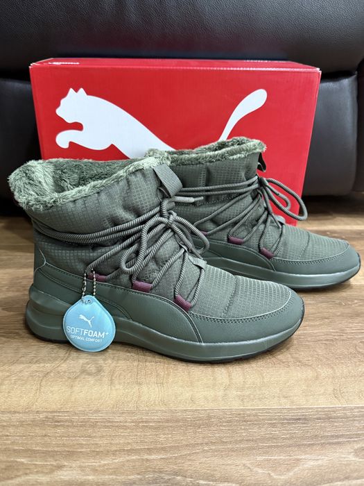 Puma Damskie Ocieplone Sneakersy Adela Winter Boot Roz. Eu 40,5 - 26 cm Zielony • Szybka Wysyłka
