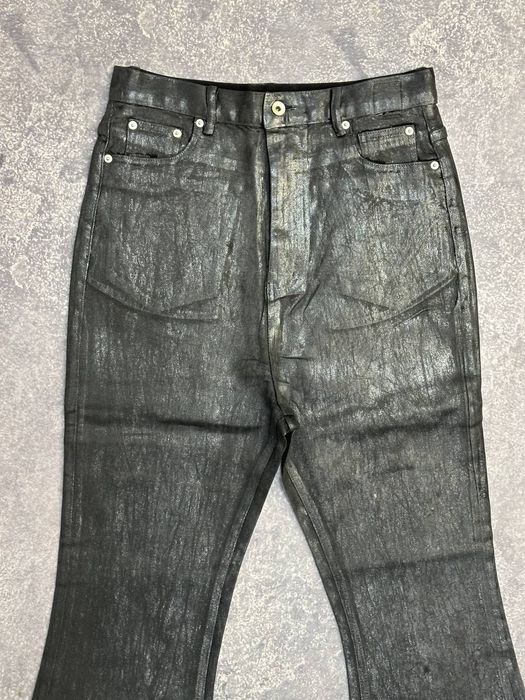Rick Owens flared waxed jeans клеш кльош