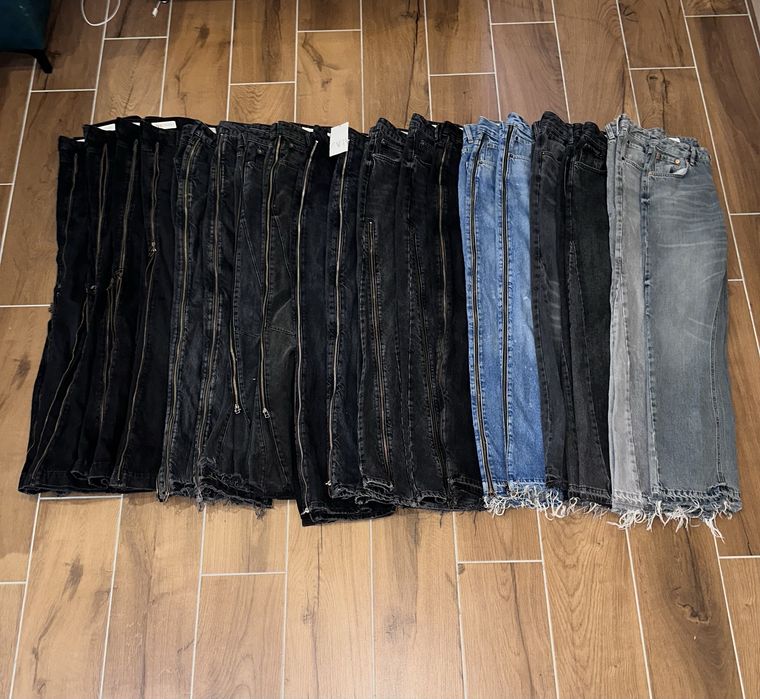 zara flared jeans zip