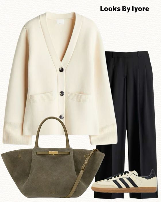 Вовняний білий кардиган стиль Cos