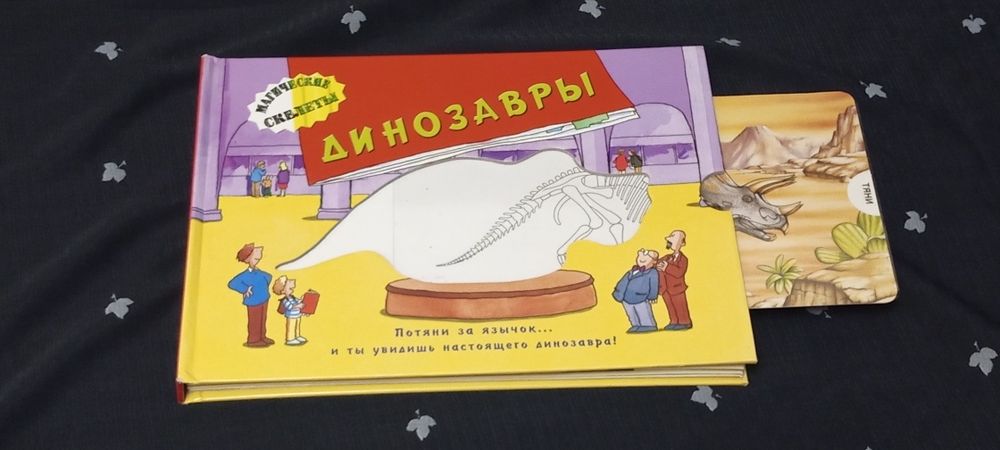 Книга для детей с выдвижными картинками - Динозавры Магические скелеты