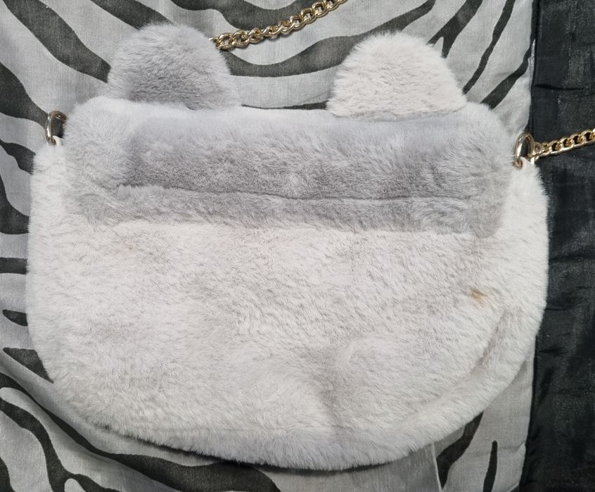 Torebka dziewczęca Home&You szara pluszowa kotek uszy