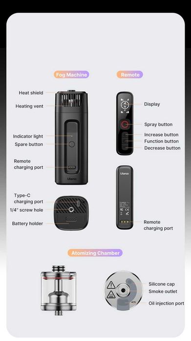 Ulanzi FM01 FILMOG przenośna wytwornica dymu mgły