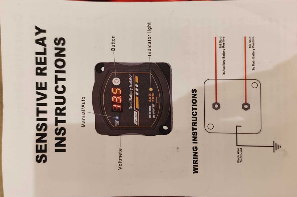 Kit Combinador/Isolador de Bateria / Relay 12V / 140A