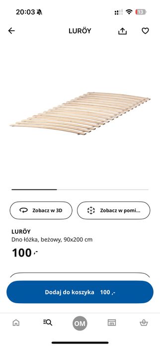 LURÖY Dno łóżka ikea stelaż