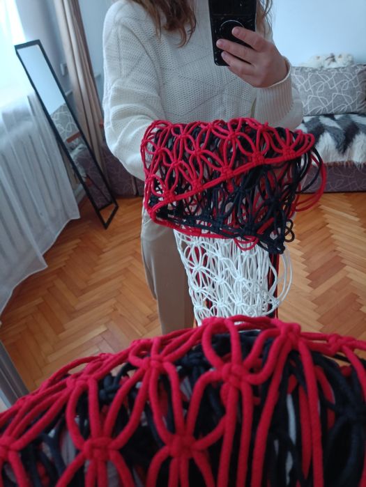 Макраме. Припинда - пояс з натурального бавовняного шнура.