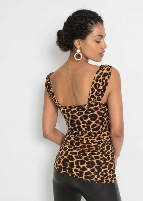 AG4701 top w cętki modny aplikacja r.32/34